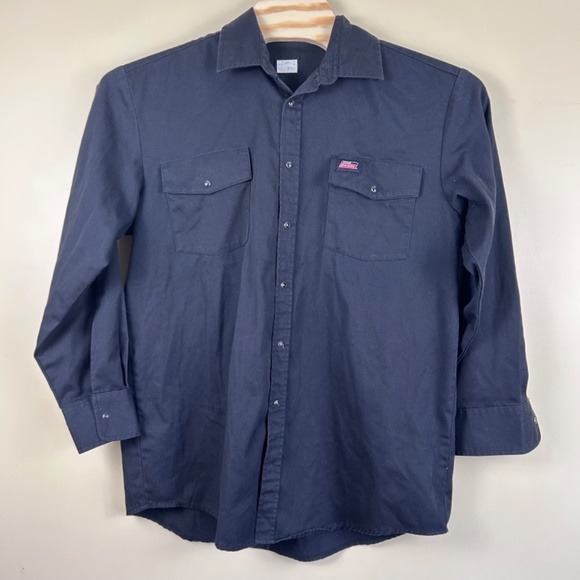 Dickies men’s black snap front shirt size large - Picture 5 of 8